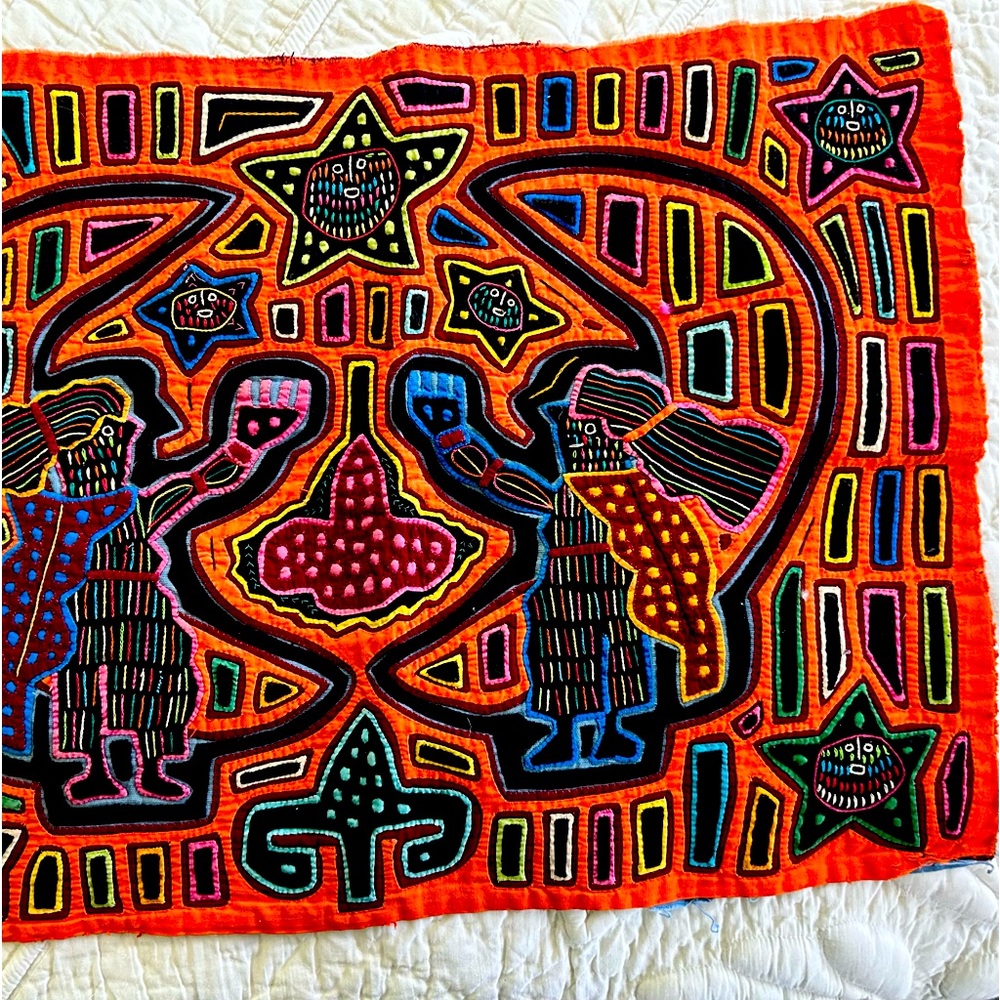 Kuna Mola very intricate 18 x 13.5. No fading. No defects.